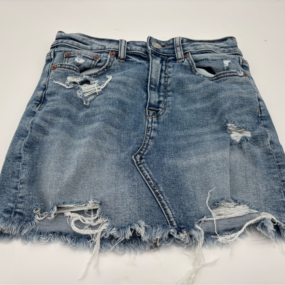 American eagle blue jeans‎ mini skirt sz 2